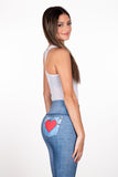 Denim Heart Pocket Legging