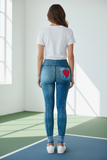 Denim Heart Pocket Legging