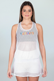 Tennis Art Fold Over Mesh Top